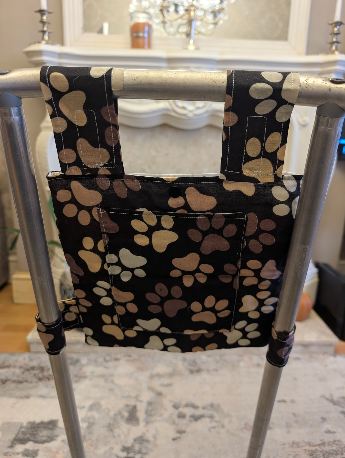 Paw print Zimmer frame bag