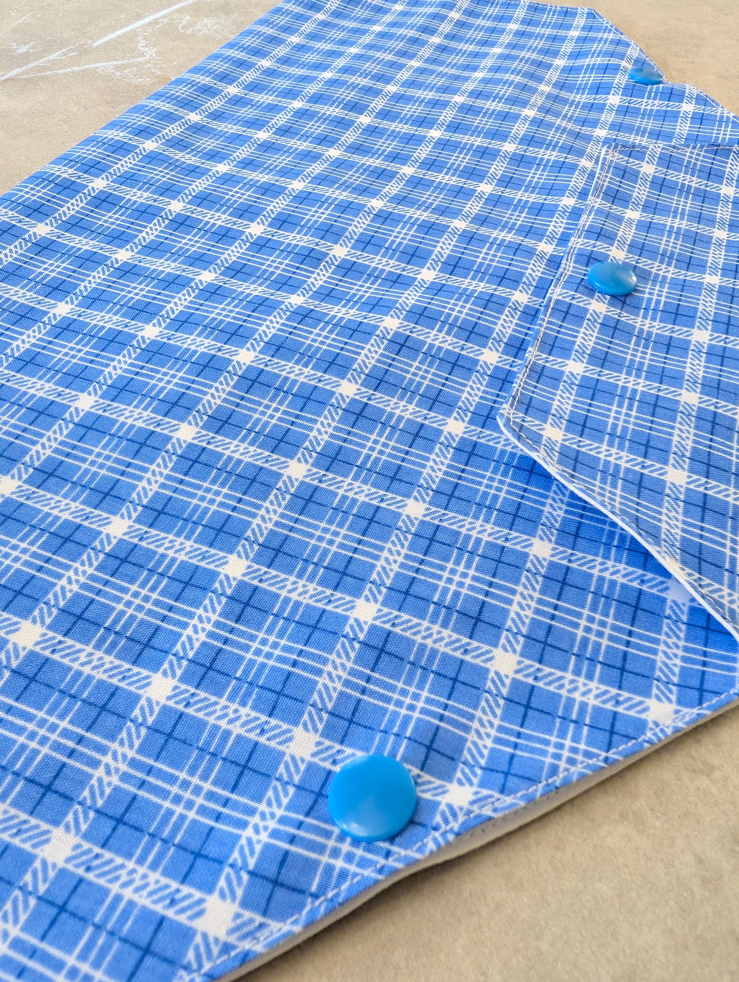 Blue and white check Belly Bag Cover