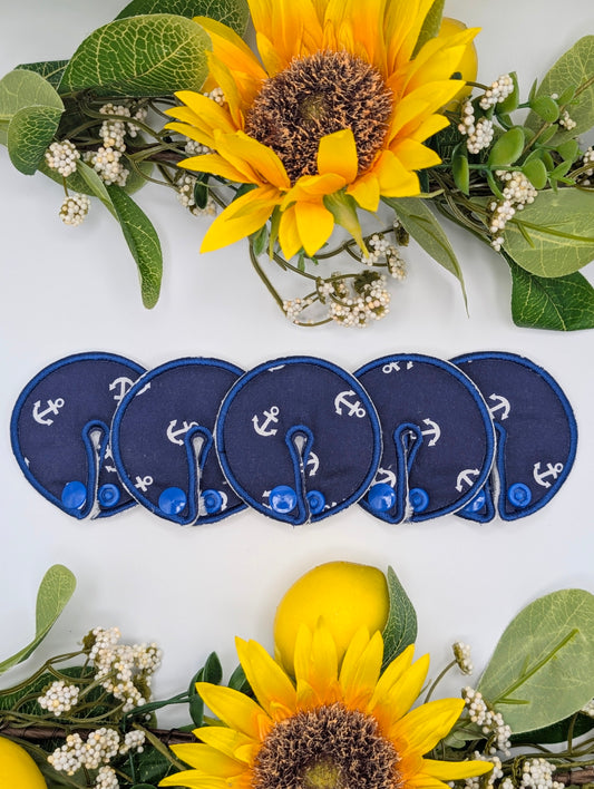 Navy Anchor Tubie covers, G G/J tube, PEG tube, Tubie pads