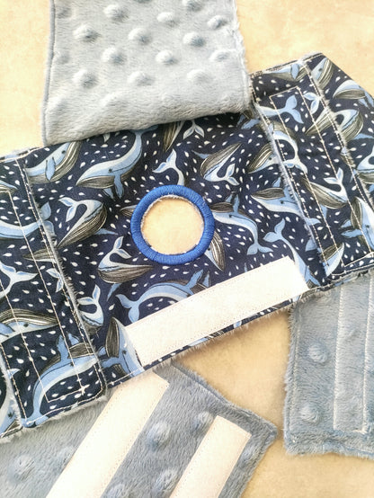 Blue whale PEG tube belt