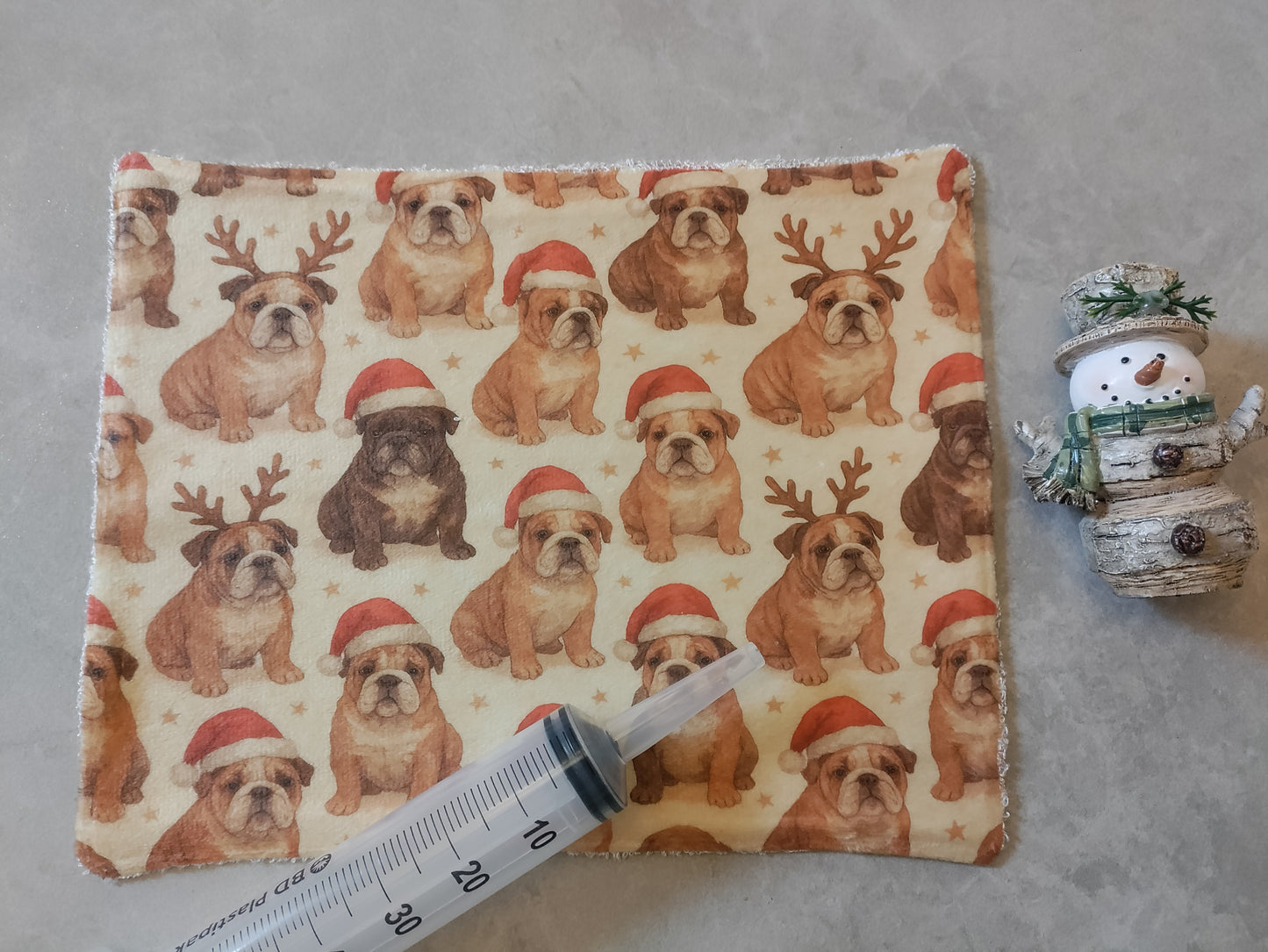 Christmas Bulldog Med mat