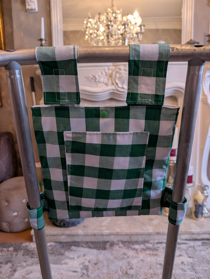 Green check Zimmer frame bag