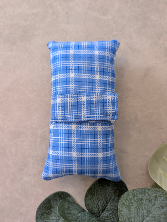 Blue and white check Medical port pillow