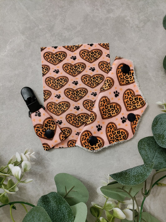 Leopard Heart 3pcs tubie set.