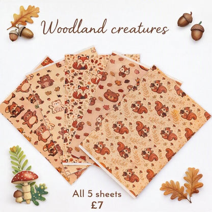 Woodland creatures 5pcs Tubie Tape