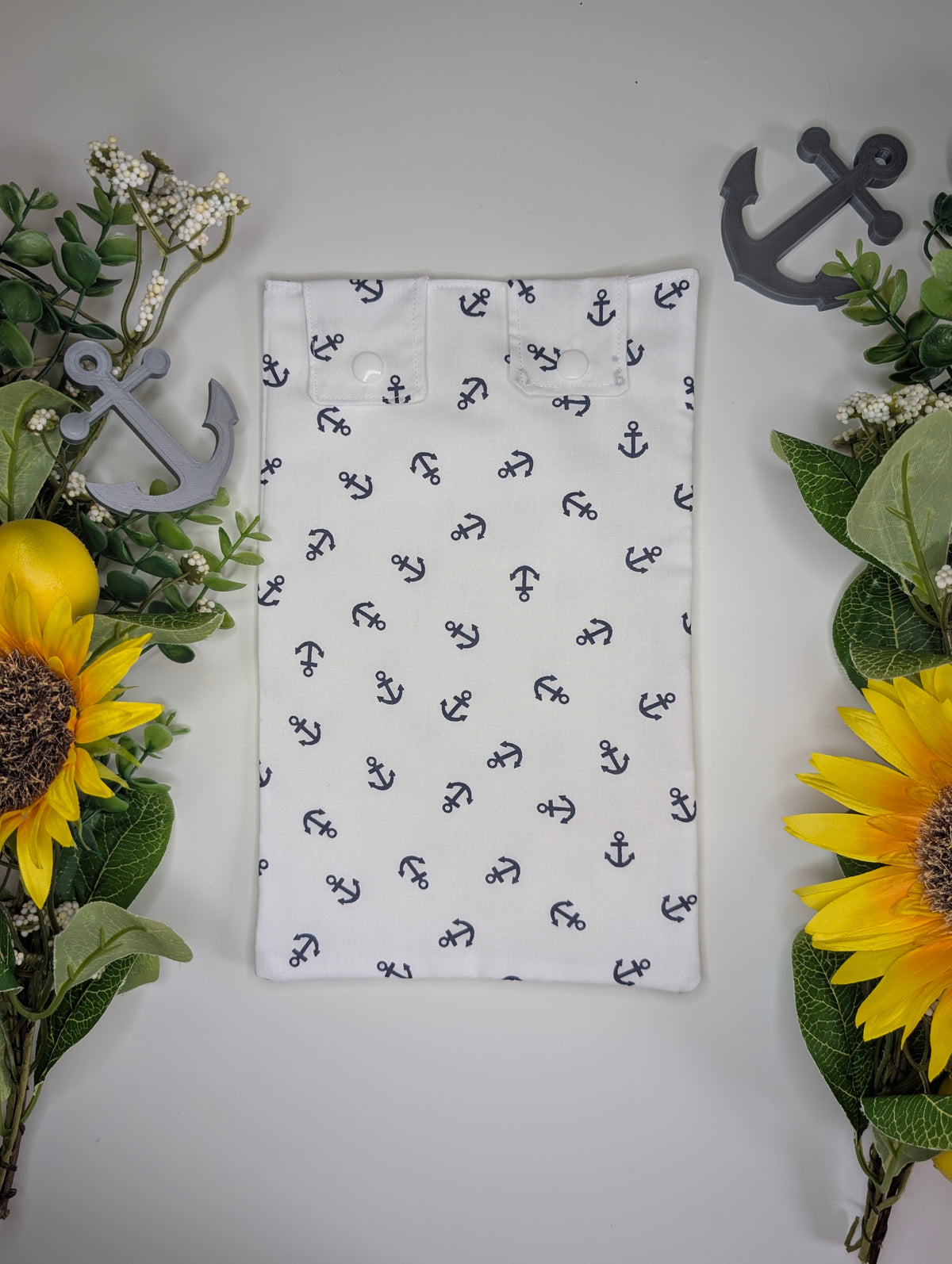 White anchor Leg Bag Cover