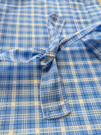 Blue and white check syringe driver bag