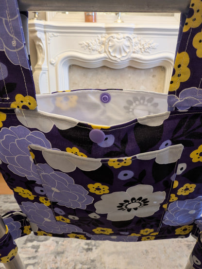 Purple floral Zimmer frame bag