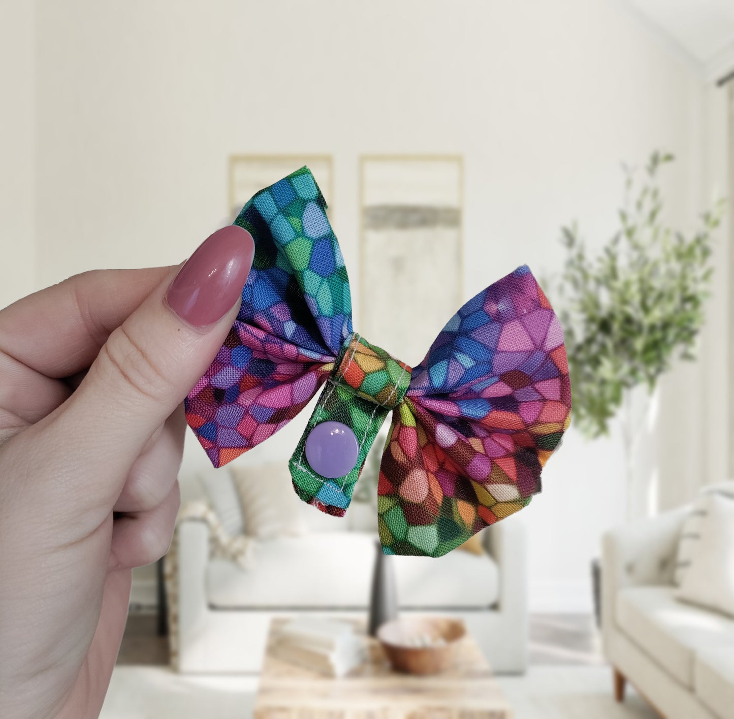 Stained Glass Tubie Bow, Feeding tube accessories