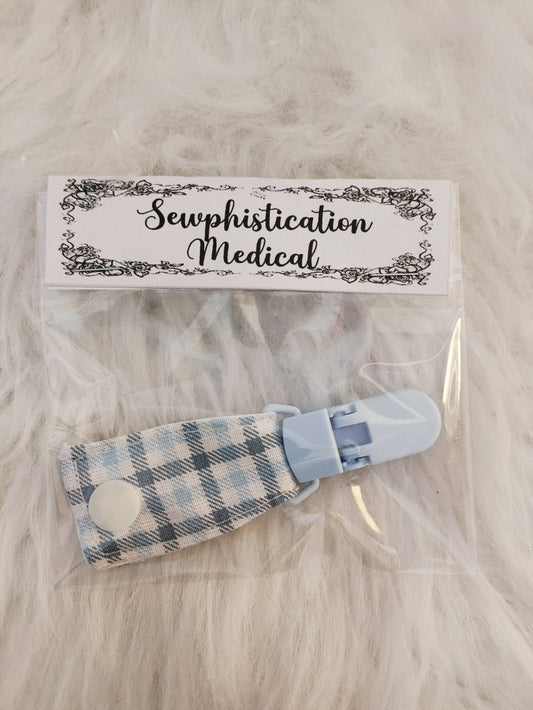 Blue check Tubie Clip