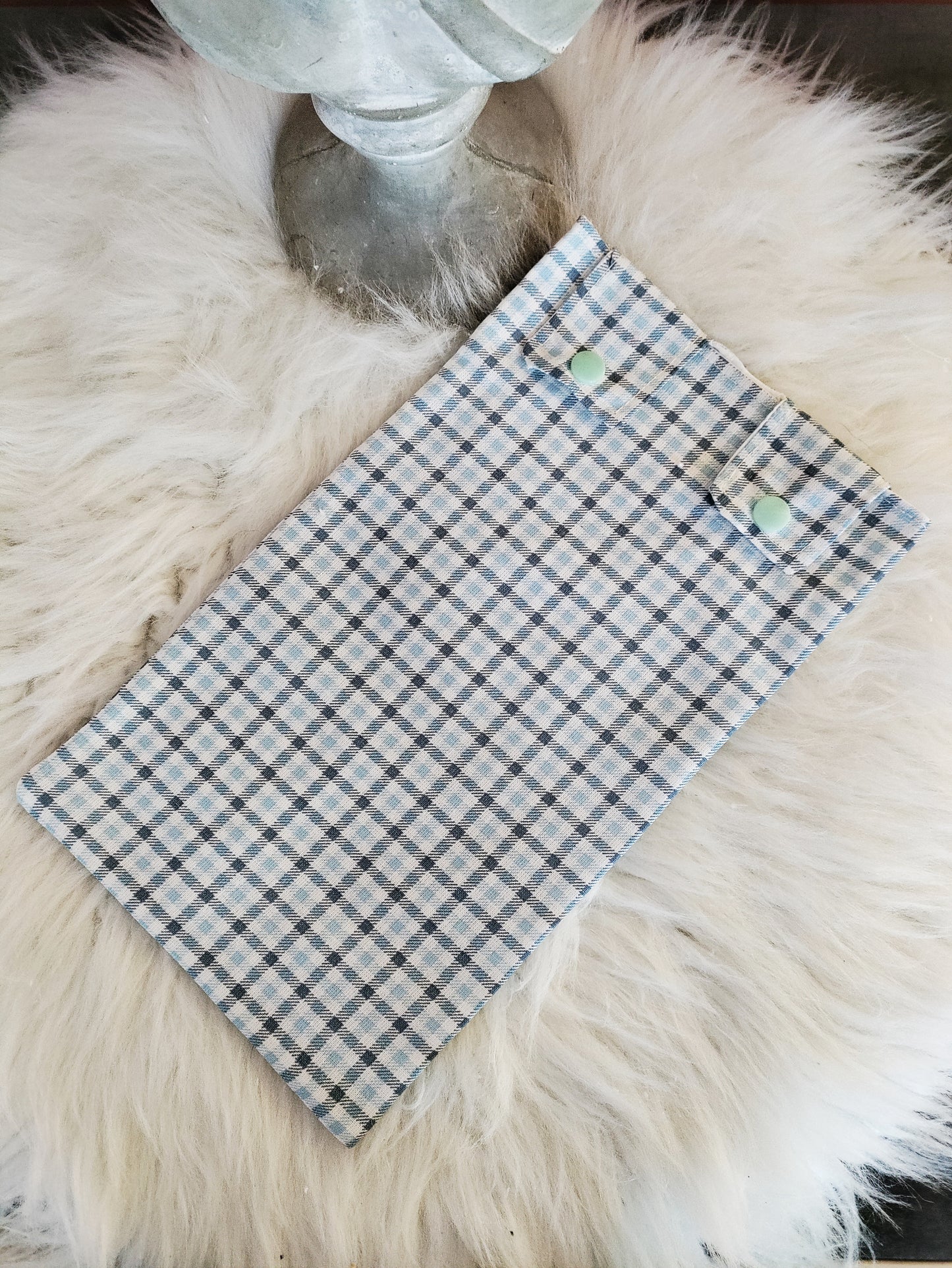 Blue check Leg Bag Cover