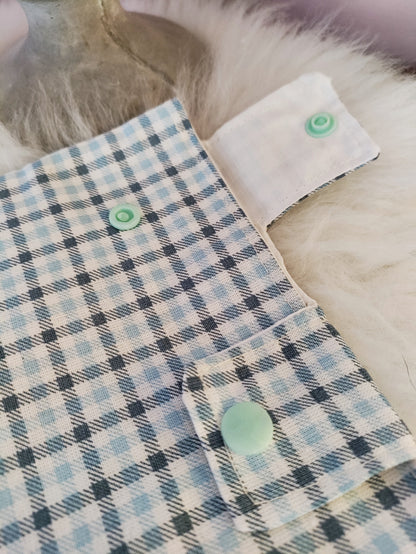 Blue check Leg Bag Cover