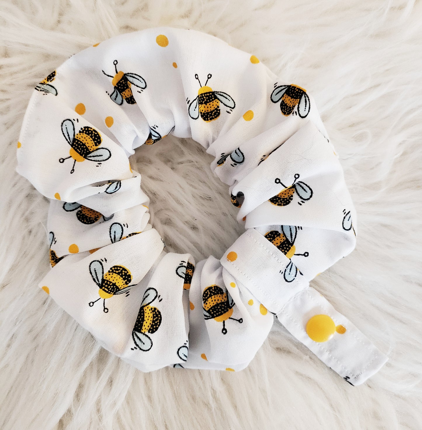 White bee tubie scrunchie