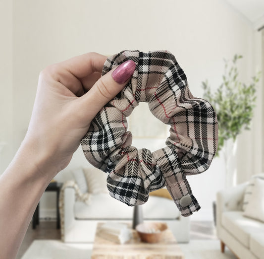 Tartan tubie scrunchie