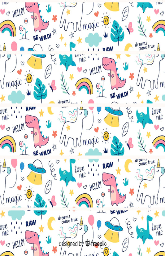 Dinosaur and unicorn Tubie Tape