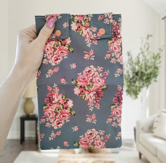 grey floral Leg Bag Cover